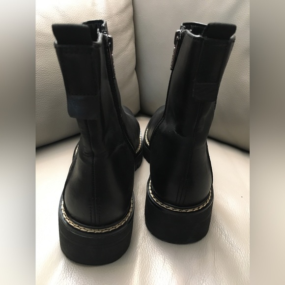 Franco Sarto A-Freda Black Leather Boots Sz 8M - Picture 6 of 7